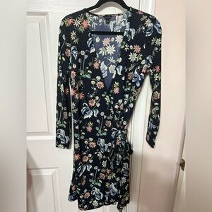 Ann Taylor Long Sleeve Wrap Dress V-Neck